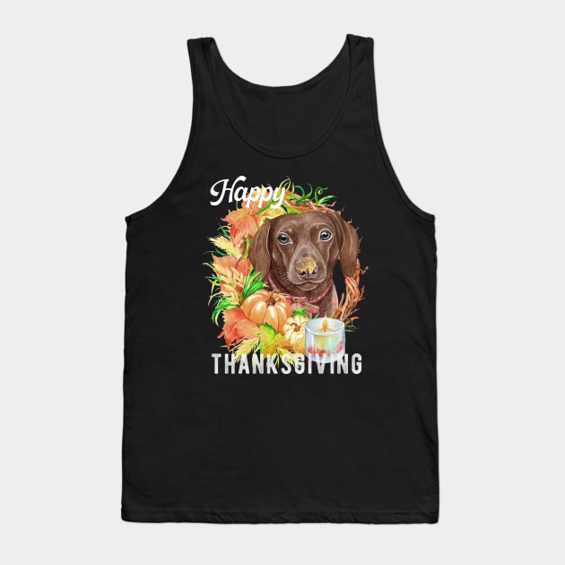 Dachshund Dog Owner Thanksgiving Celebration Harvest Theme Tank Top by Sniffist Gang